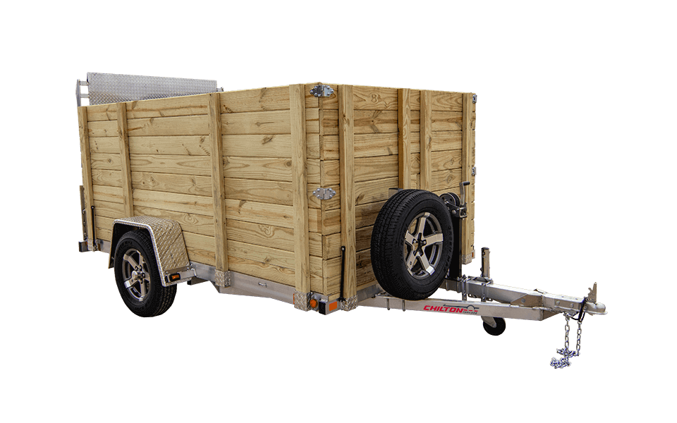 UT7230-10AR-aluminum-utility-trailer-custom-48-inch-wood-sides-chilton-hp Customized aluminum utility trailer UT7230-10AR with 48 inch wood sides and winch Chilton Trailers